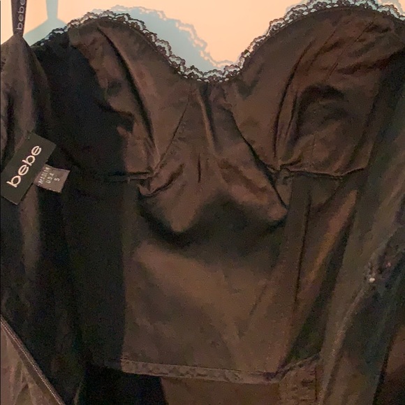 BEBE strapless lace built-in bustier short dress - Picture 5 of 6